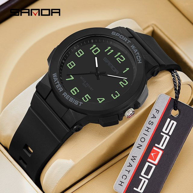 Sanda Armbanduhr, Digitaluhr, Quarz, Kunststoff, Schwarz, Kinder - Bild 1