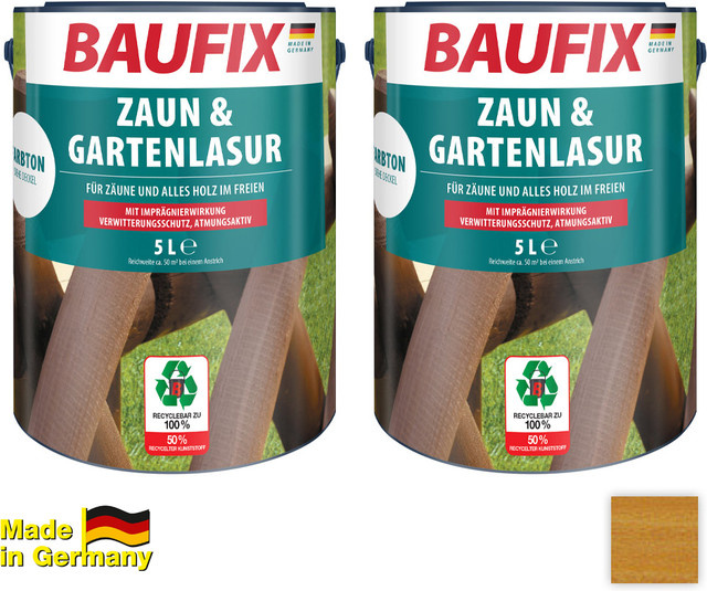 Baufix Zaun- und Gartenlasur Eiche hell 2er-Set - Bild 1