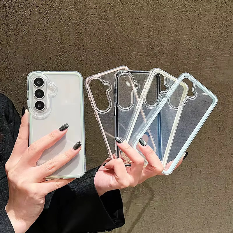Stoßfeste 2-in-1 Handyhülle für Samsung in Transparent Pink - Bild 2
