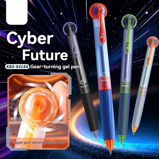 4er-Set drehbare Gelstifte in Multicolour mit weicher Gummihülle für die Schule - Bild 1