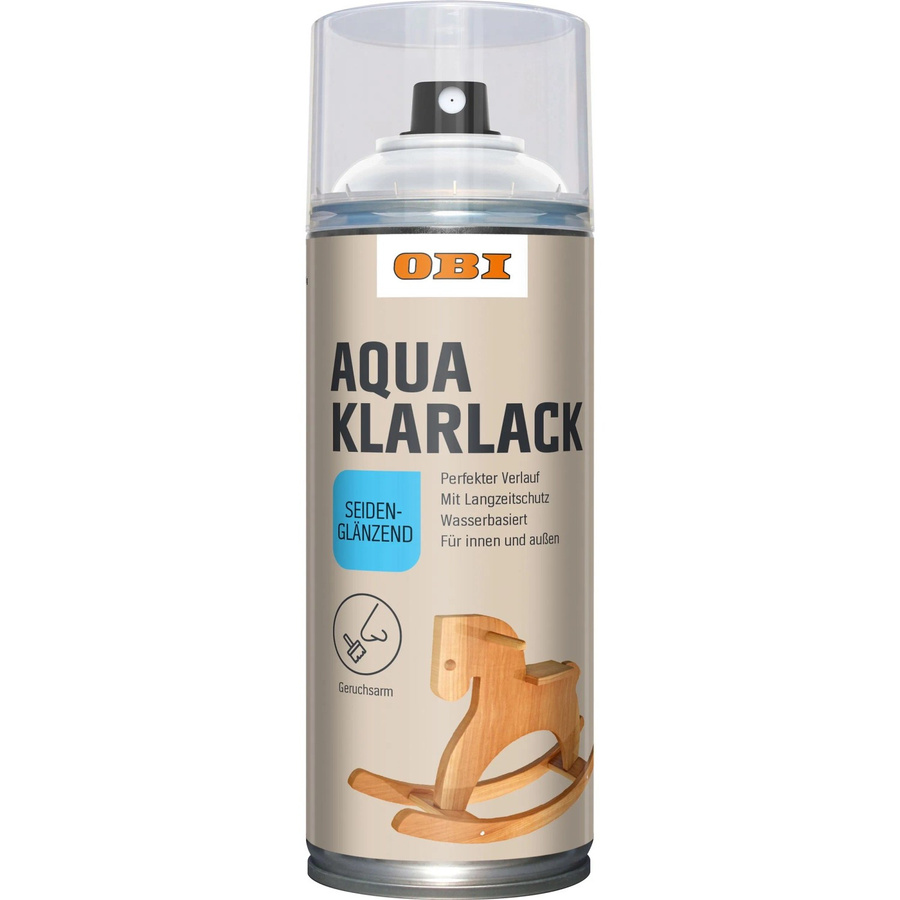 OBI Klarlack Spray Transparent Seidenglänzend Wasserbasiert 400 ml - Bild 2