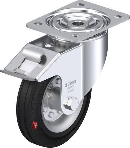 Blickle Lenkrolle LI-VEHI 160R-FI mit Feststeller, Rad-Durchmesser: 16 cm, Tragfähigkeit: 120 kg, Farbe: Silber - Bild 1