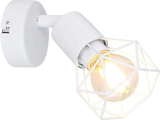 Globo Wandspot Xara I Weiß, verstellbarer Metall-Spot mit E14 Fassung - Bild 1
