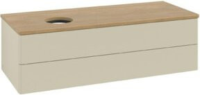V&B Waschtischunterschrank Antao ohne Frontstruktur in Eiche Grau lackiert, B/T/H: 120 x 50 x 50 cm - Bild 1