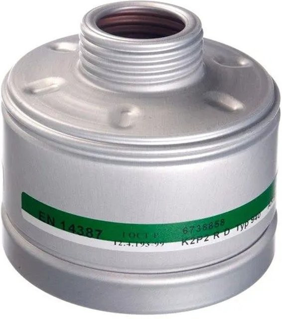 Dräger Atemschutz Kombinationsfilter 940 K2 P2 R D Gasfilter und Partikelfilter mit Rd40 Anschluss in Silber - Bild 1