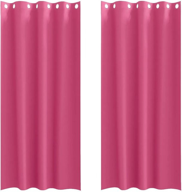 vidaXL Verdunkelungsvorhang mit Ringen aus Polyester in Pink, thermoisolierend - Bild 1