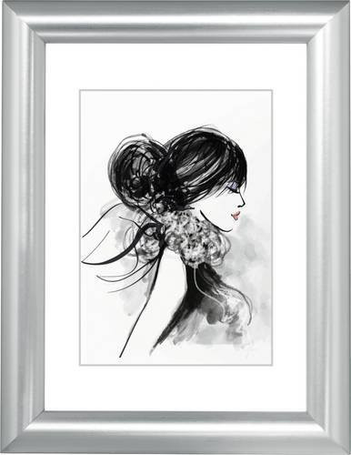 Hama Bilder Wechselrahmen Silber mit Passepartouteinleger und Reflexglas, B/H: 28 x 35 cm - Bild 1