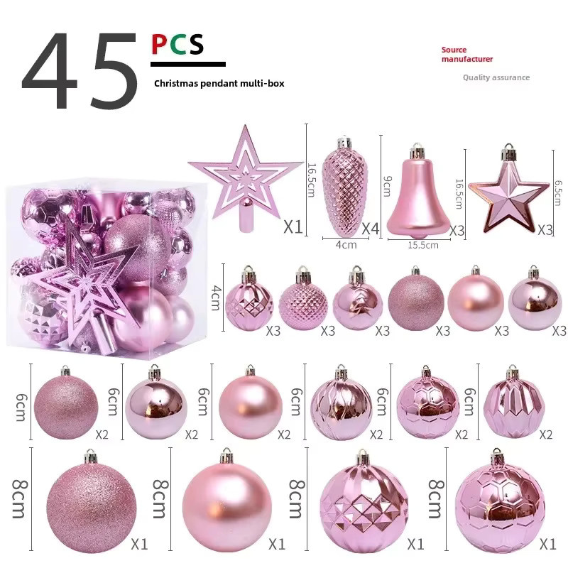 LIJ Weihnachtsbaum Dekoration Set mit 45 Stern-Anhängern in Silber, Größen: 4 cm, 6 cm und 8 cm - Bild 3