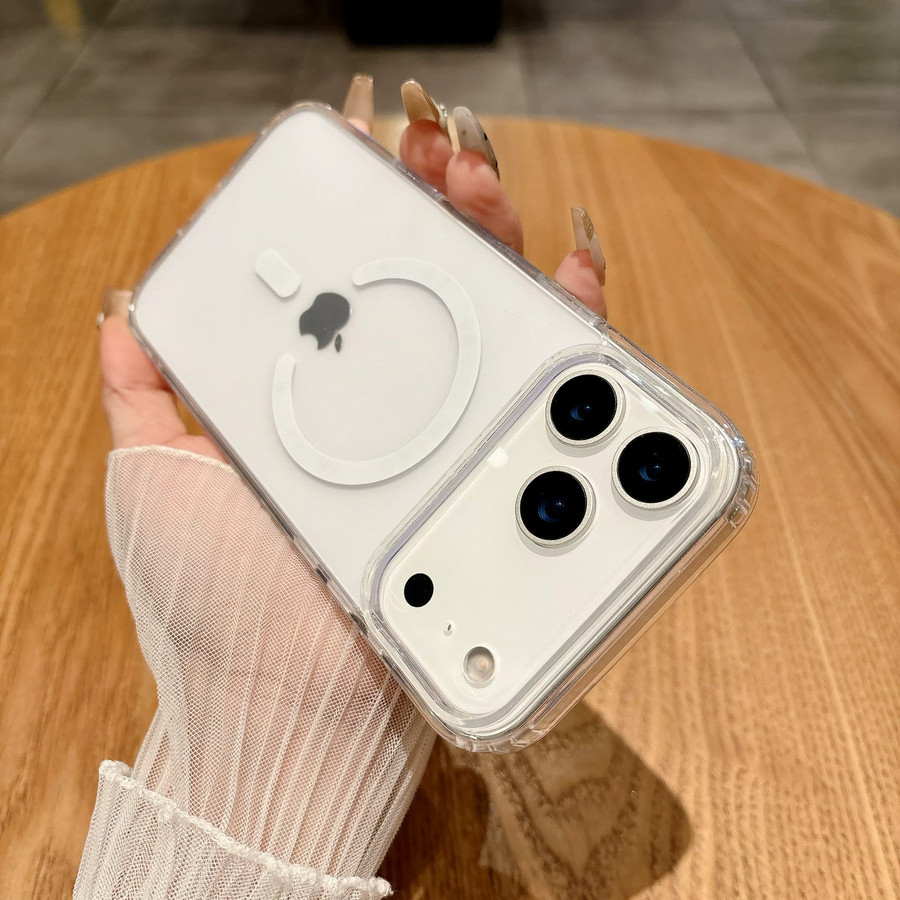 Transparente magnetische Handyhülle mit mattiertem Finish für Apple iPhone (kompatibel mit iPhone 17 Air bis iPhone 11) Clear Hard Case Cover - Bild 1