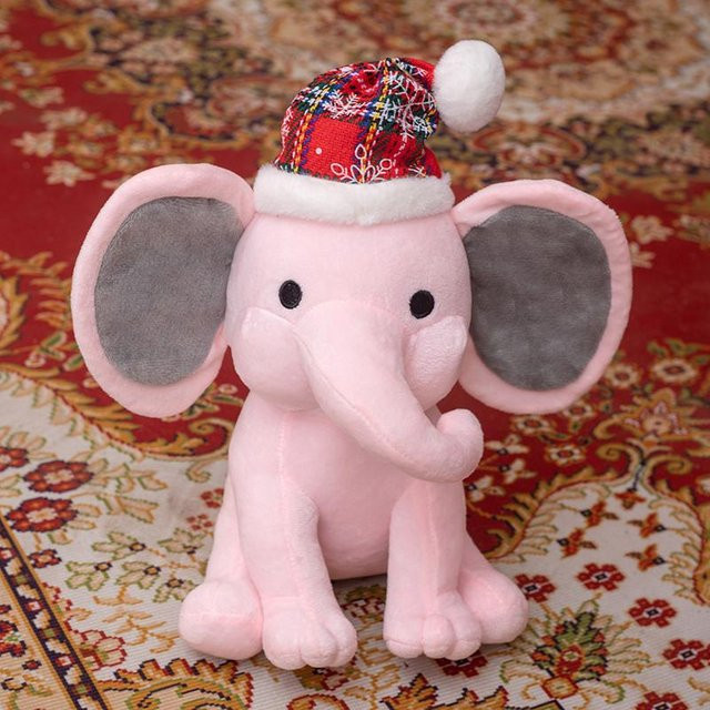 Yiran toy Weihnachtselefanten-Plüschtier, Rosa, 25cm - Bild 1