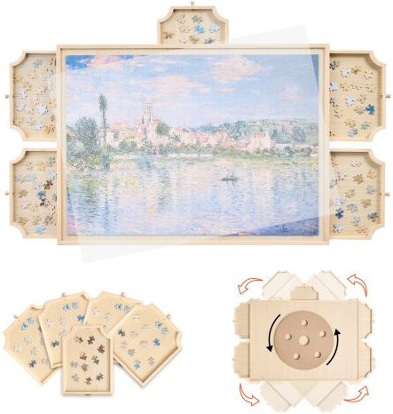VEVOR Rotating Puzzle Board mit 5 Schubladen und Abdeckung aus Holz - Bild 1