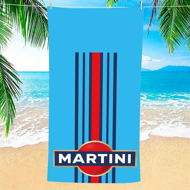 JMG Household Supplies Mikrofaser Strandtuch gestreift in Blau, schnelltrocknend und sandfrei, B/T: 60 x 35 cm - Bild 1