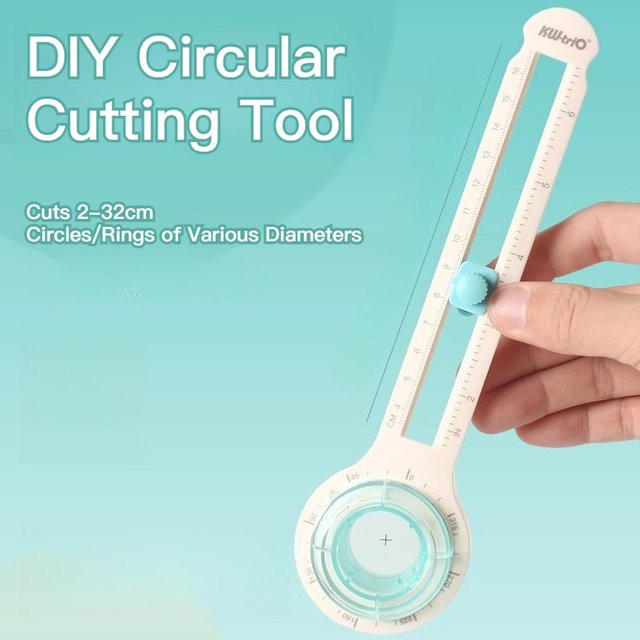 KW-TRIO Mini Compass Cutter 360 Grad Rundschneidewerkzeug mit rutschfester Matte in Weiß - Bild 1