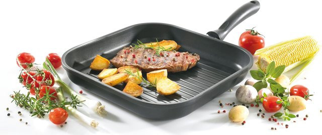 Aluguss-Steakpfanne LEIPZIG Grillpfanne mit Keramikbeschichtung in Schwarz, Durchmesser: 28 cm - Bild 1