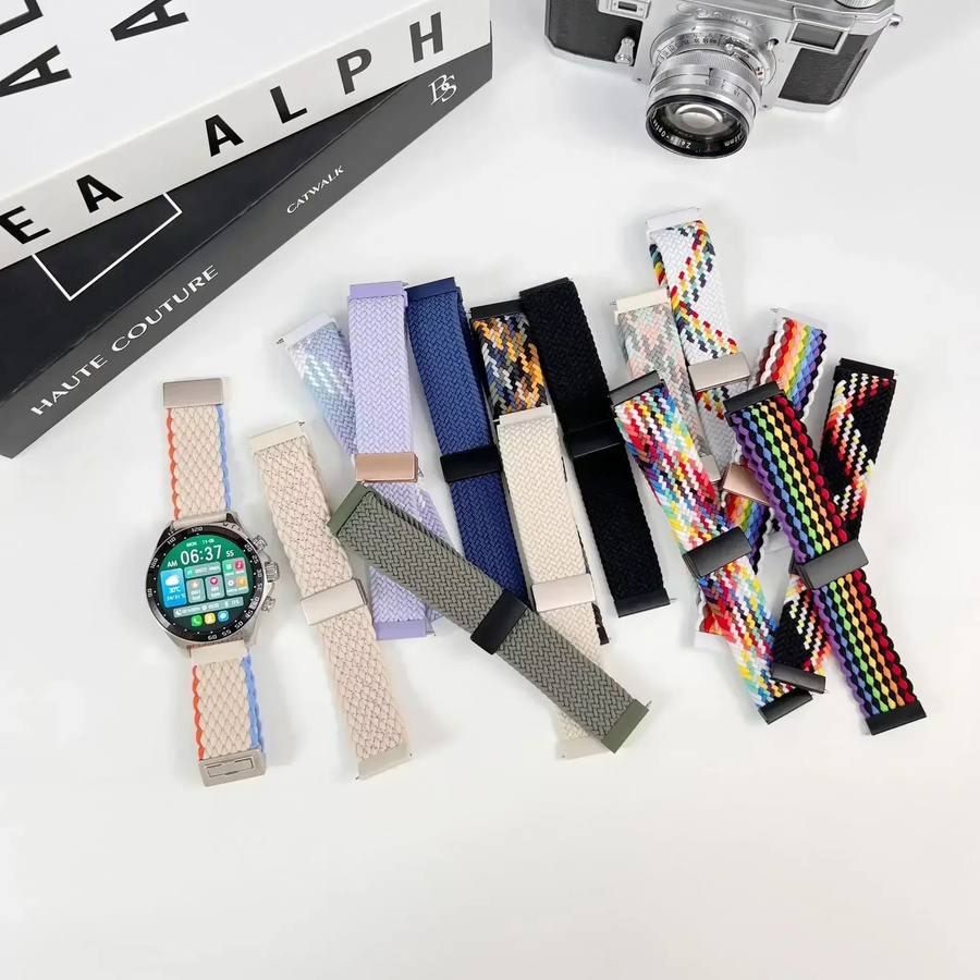 Uhrenarmband Textil, Geflochtene Schleife, 22 mm, Bunt, Unisex - Bild 2