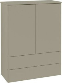 V&B Highboard Antao mit Frontstruktur in Honig Eiche, Wandmontage, B/H/T: 104 x 81,4 x 35,6 cm - Bild 1