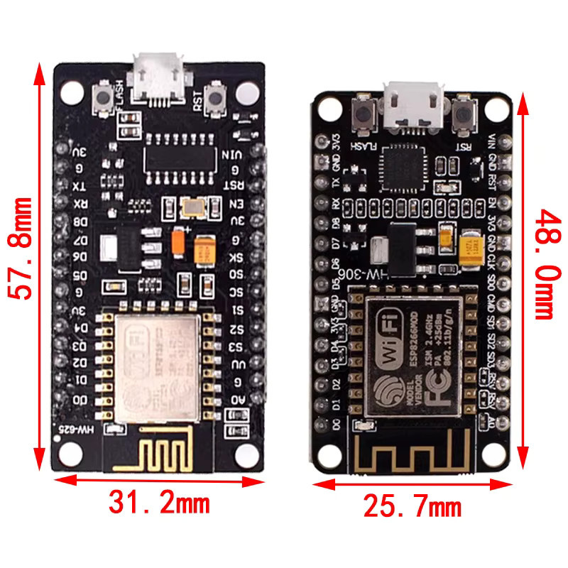 Si Tai&SH NodeMCU V3 V2 ESP8266 ESP-12E WiFi Internet der Dinge Entwicklungsboard mit CH340/CP2102/CH9102X Modul in Schwarz - Bild 2