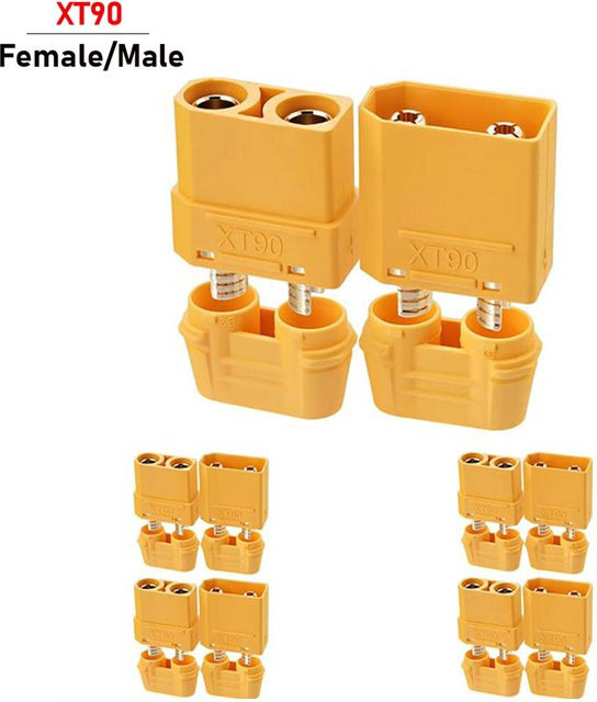 Amass XT90 XT-90 T Stecker Set Männlich und Weiblich Gelb für RC Lipo Batterien und Quadcopter - Bild 1