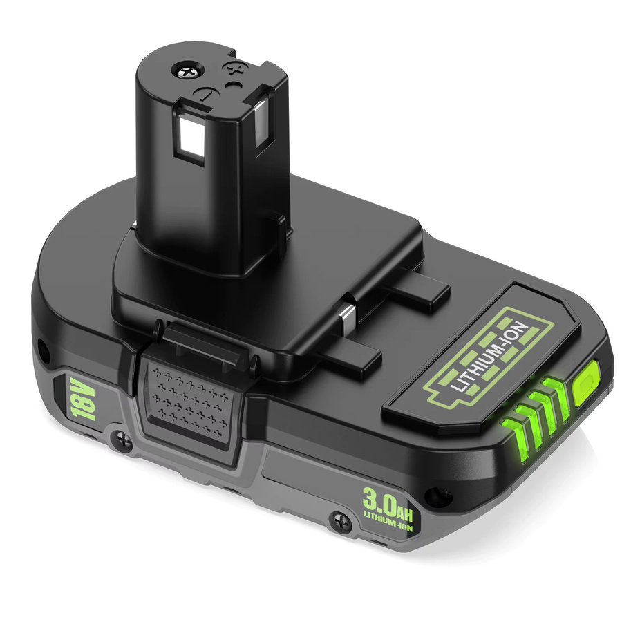 Ryobi 18V 3,0Ah Li-Ionen-Ersatzakku für ONE+ P108 P107 P104 in Schwarz mit LED-Leistungsanzeige und integriertem Schutz - Bild 2