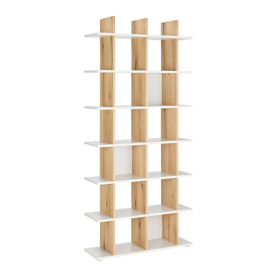 Mömax Regal Otto Plus in Eichefarben und Kaschmir, modernes Standregal für Wohnzimmer oder Home Office, B/T/H: 79,8 x 25,5 x 175,2 cm - Bild 2