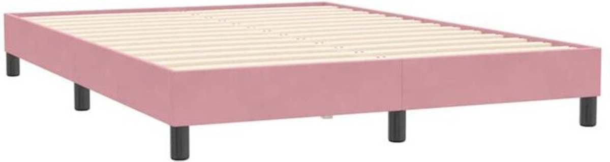 vidaxl Polsterbett aus Samt und Holzwerkstoff in Rosa, B/T/H: 160 x 210 cm - Bild 1