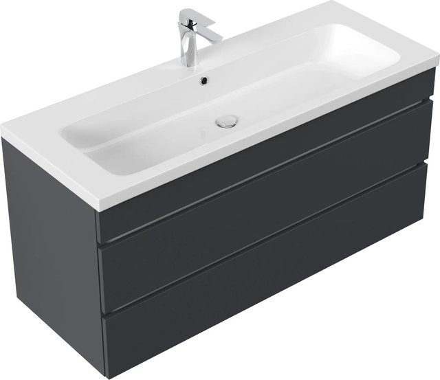 Posseik Badmöbel Fellini 120 SoftClose in Grafit und Eiche Gold mit Mineralguss, B/T/H: 120 x 45,7 x 59,9 cm - Bild 1