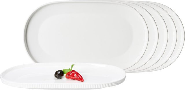 Ritzenhoff & Breker Servierplatten Kelly Weiß, 6er Set, B: 28,5 cm, T: 16,5 cm - Bild 1