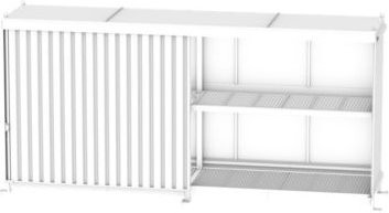 Regalcontainer BAUER CEN 75-2 aus Stahl mit Schiebetor in Blau und Weiß, B/T/H: 761,5 x 155,0 x 314,5 cm - Bild 1