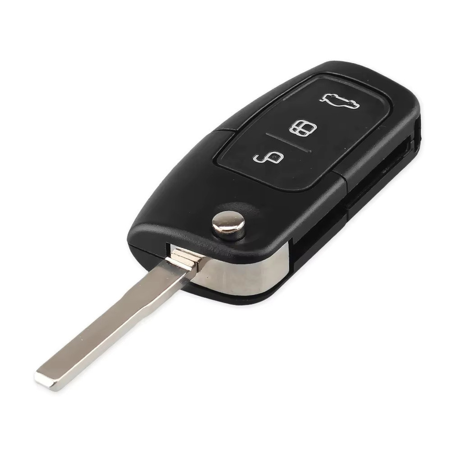 KEYYOU 10er Set Remote Key Ersatzgehäuse für Ford Focus 3, Mondeo, C Max, S Max, Galaxy und Fiesta mit HU101 / FO21 Klinge und 3 Tasten in Schwarz - Bild 2