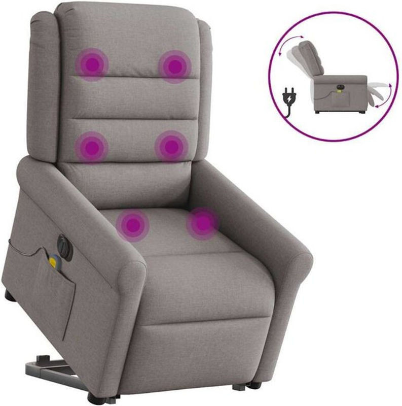 Elektrischer Massagesessel mit Aufstehhilfe von vidaxl in Taupe meliertem Stoff - Bild 1