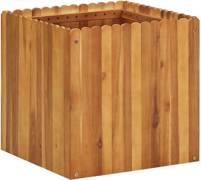 DELUKE Hochbeet JONA aus Akazienholz in Braun-antik, B/T/H: 50 x 50 x 50 cm - Bild 1