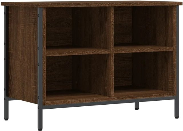 vidaXL Schuhregal in Eiche Braun aus Holzwerkstoff und pulverbeschichtetem Stahl, B/T/H: 69 x 35 x 50 cm - Bild 1