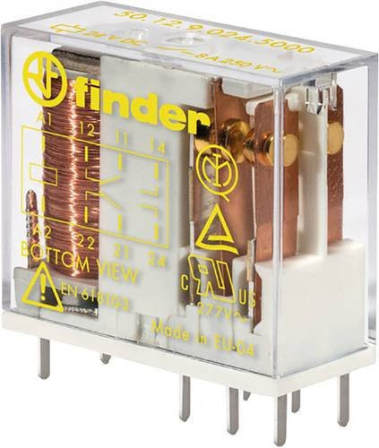 Finder Printrelais 50.12.9.024.5000 mit 24 V/DC, 8A und 2 Wechsler - Bild 1
