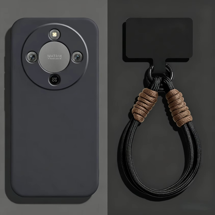 Stoßfeste Silikon Schutzhülle mit gewebter Handgelenkschlaufe für Honor X9D X9C X9B X9A Magic 8 7 6 5 Lite in Schwarz oder Lila - Bild 3