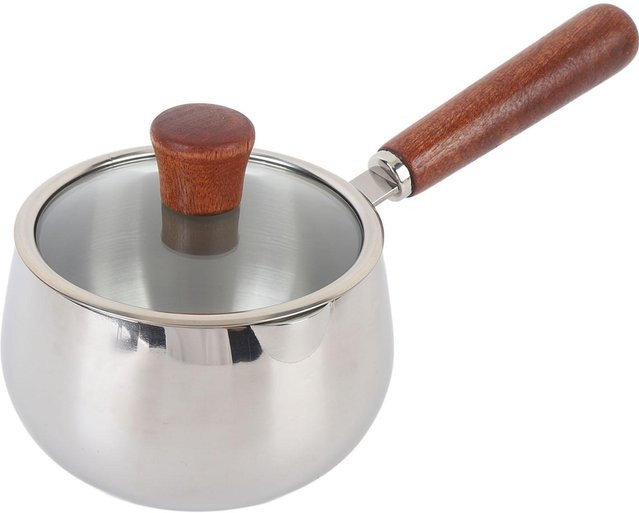 Multifunktionaler Milchtopf aus 316 Edelstahl von CosyHome in Grau, 1000 ml Milchkasserolle für Suppe und Nudeln - Bild 1