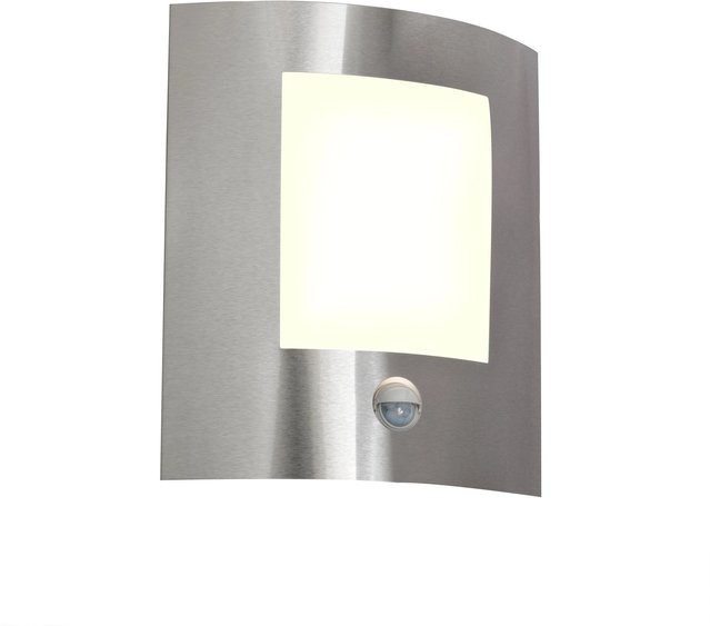QAZQA Moderne Außenwandleuchte aus Edelstahl mit Bewegungsmelder, Farbe: Silber, IP44, Fassung: E27 - Bild 1
