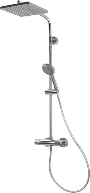 Breuer Duscharmatur Aquamaxx 310 mit Thermostat und eckiger Kopfbrause in Chrom - Bild 1