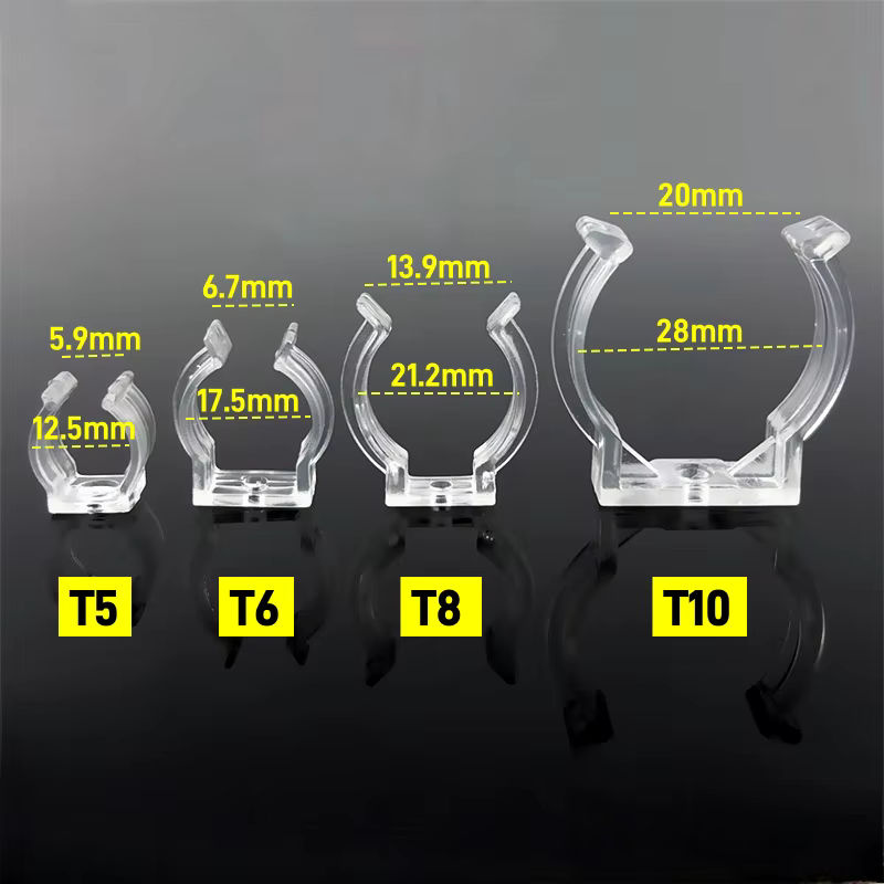 Khelse Runder Silikonschlauch und Kunststoff-Befestigungsclip für T4 T5 T8 T10 LED-Röhren, transparenter Halter für Neon-Flex-Streifen und Lichtmontage - Bild 4