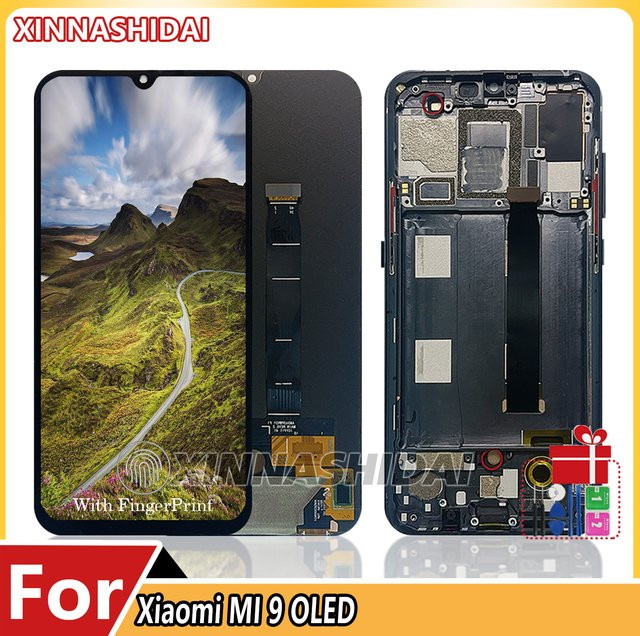 Xiaomi Mi 9 M1902F1G OLED LCD Display mit Touchscreen und Rahmen in Schwarz - Bild 1