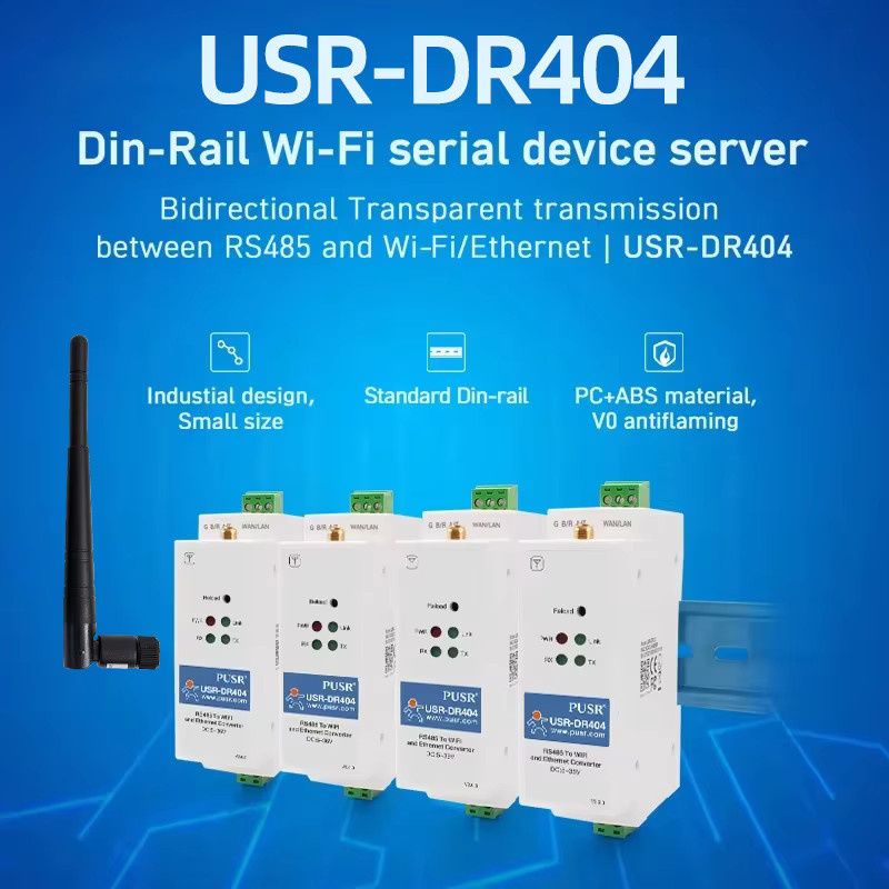 USR RS485 zu WiFi Ethernet Konverter USR-DR404 Modbus RTU zu Modbus TCP Gateway mit MQTT SSL Industrielles IoT-Gerät in Weiß - Bild 2