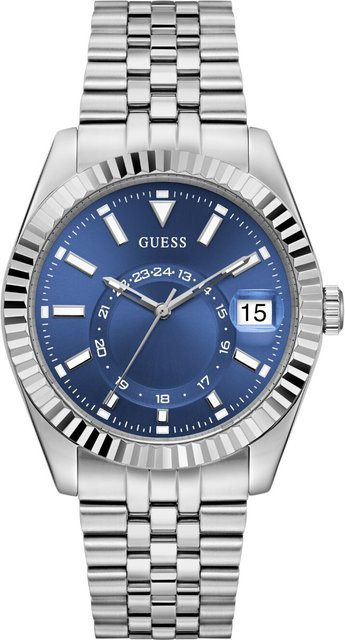 Guess Herrenuhr Jaden, Quarz, Edelstahl, Blau, 42 mm, 5 ATM - Bild 1