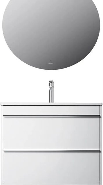 AM.PM Badmöbel Set Hit Weiß Hochglanz mit LED Badspiegel und Waschtischunterschrank Breite: 80 cm - Bild 1