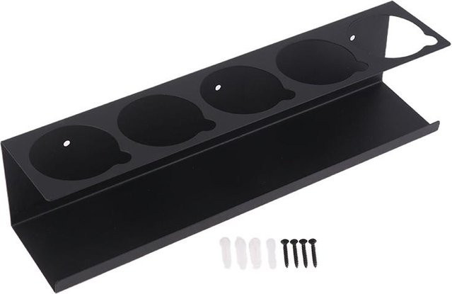 Binchi Outdoor Product Wandmontiertes Luftwerkzeug-Aufbewahrungsregal aus Metall in Schwarz mit 5-Loch-Spritzpistolenhalter und Ablage für Garagen und Werkstätten - Bild 1