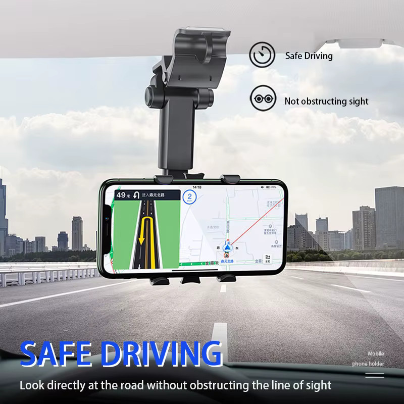 BLALION Universal-Clip-Autotelefonhalter in Schwarz, 360 Grad drehbar und einziehbar, Smartphone-Halterung für GPS und Dashcam - Bild 4