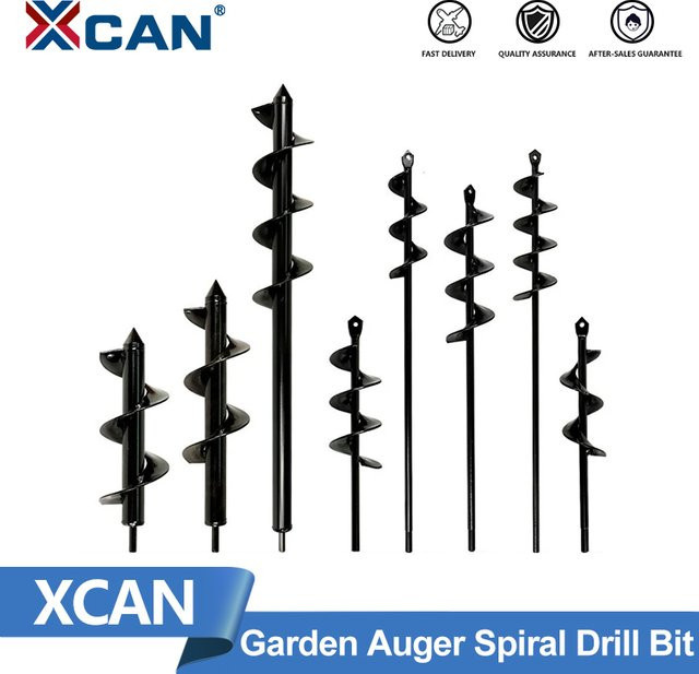 Xcan Gartenschnecke Spiralbohrer mit Sechskantschaft für Garten und Pflanzbeete in Schwarz - Bild 1