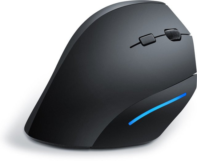 CSL Ergonomische Vertikal-Funkmaus in Schwarz gegen RSI-Syndrom mit 2,4 GHz Verbindung - Bild 1