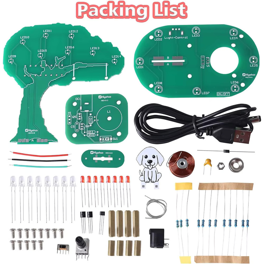 DIY Swing Soldering Project Kit Hundeschaukel, Elektronische Übungssets mit RGB-LED-Leuchten - Bild 2