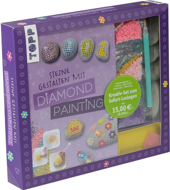Topp Kreativ-Set Steine gestalten mit Diamond Painting ab 6 Jahren - Bild 1