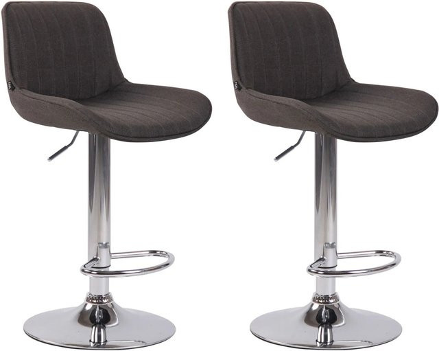 DELUKE 2er Set Barhocker BEKIM in Dunkelgrau mit Silber, höhenverstellbare Barstühle mit Lehne und 360 Grad Drehbarkeit, B/T/H: 50 x 50 x 86 cm - Bild 1