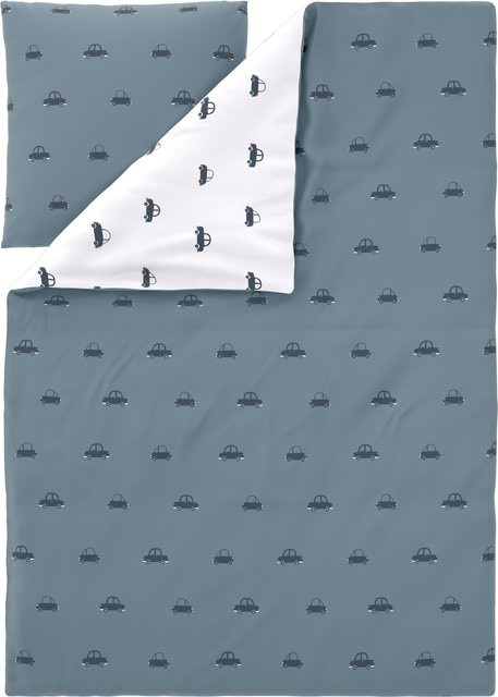 LIVARNO Kinder Bettwäsche aus Edel-Renforcé Baumwolle in Blau, Set bestehend aus Bettbezug und Kissenbezug, B/H: 135 x 200 cm und 80 x 80 cm - Bild 1